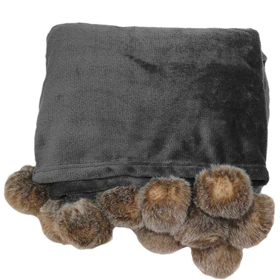 Plaid flanelle pompons