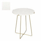 Mica decorations table d'appoint alec - 43x43x50 cm - métal - blanc