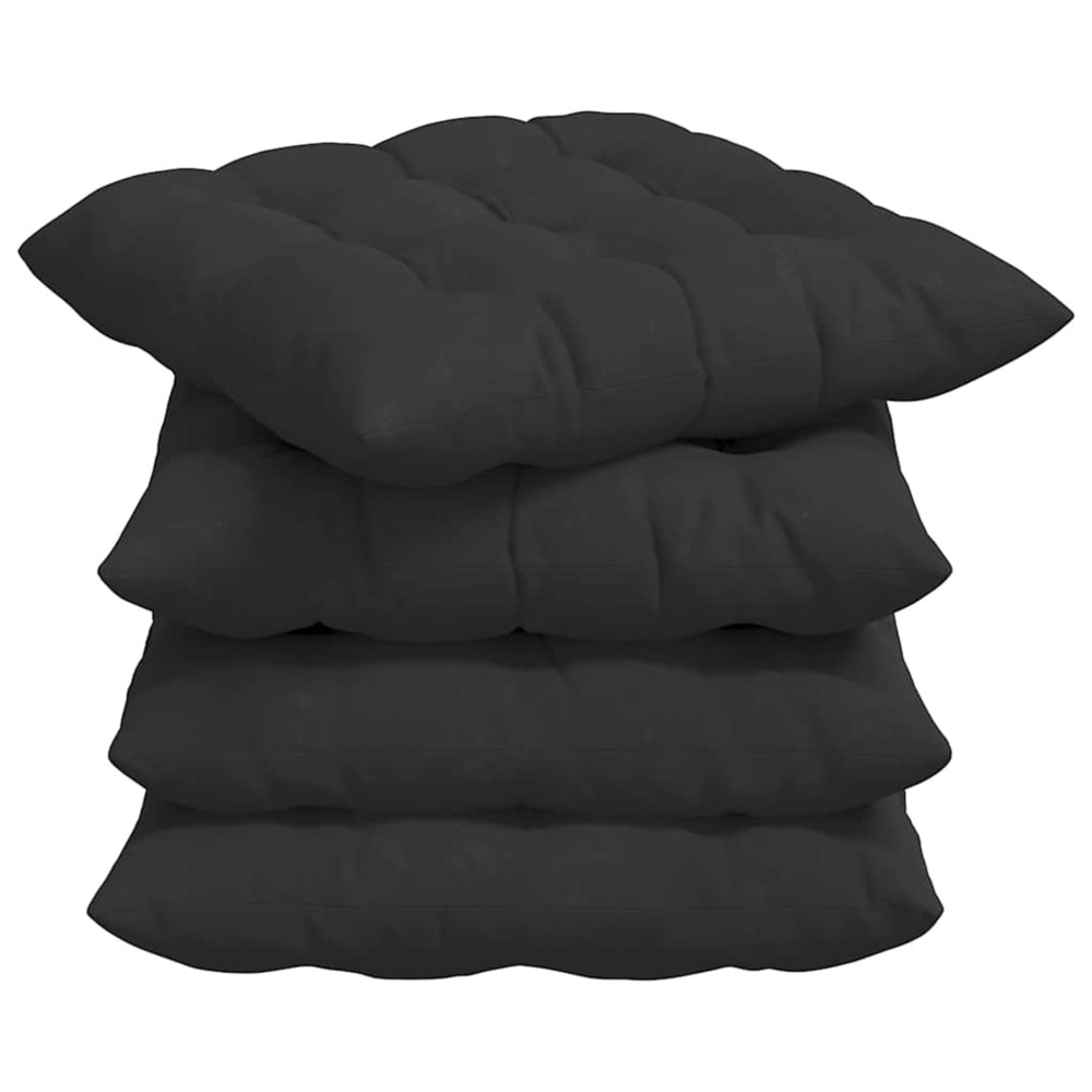 Coussins de siège 4 pcs noir 40 x 40 x 6 cm microfibre