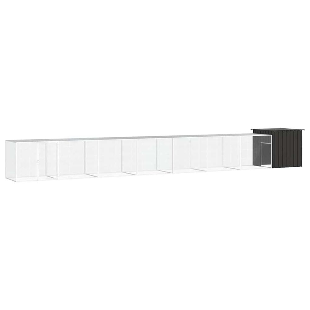 Poulailler anthracite 800x91x100 cm acier galvanisé