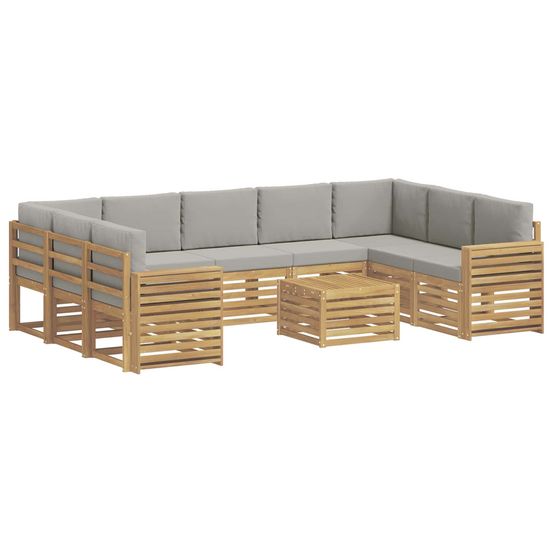 Ensemble de canapés d'extérieur 10 pc blanc et gris clair