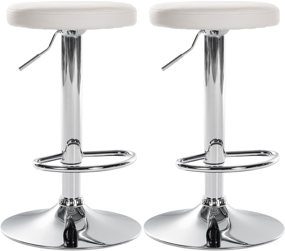 Lot de 2 tabourets de bar ponte simili cuir chromé