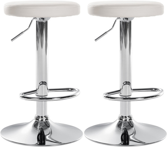 Lot de 2 tabourets de bar ponte simili cuir chromé