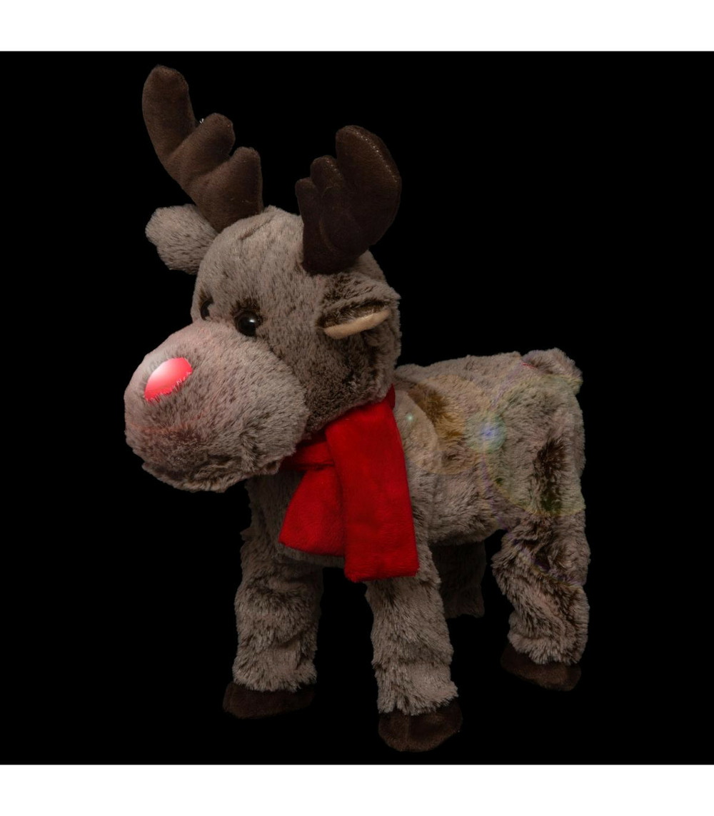 Automate de noël renne lumineux musical et animé