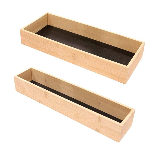 Rangement en bois pour tiroir fond noir (lot de 2)