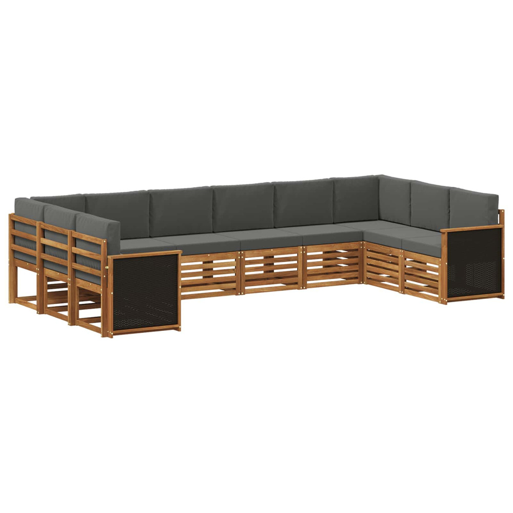 Ensemble de canapé d'angle 7 pcs naturel et anthracite