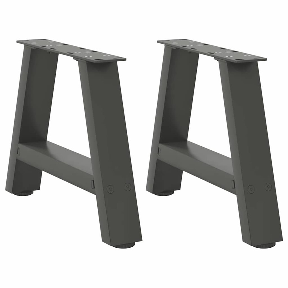 Pieds de table basse en forme de a 2 pièces anthracite 30 x (30-31) cm acier