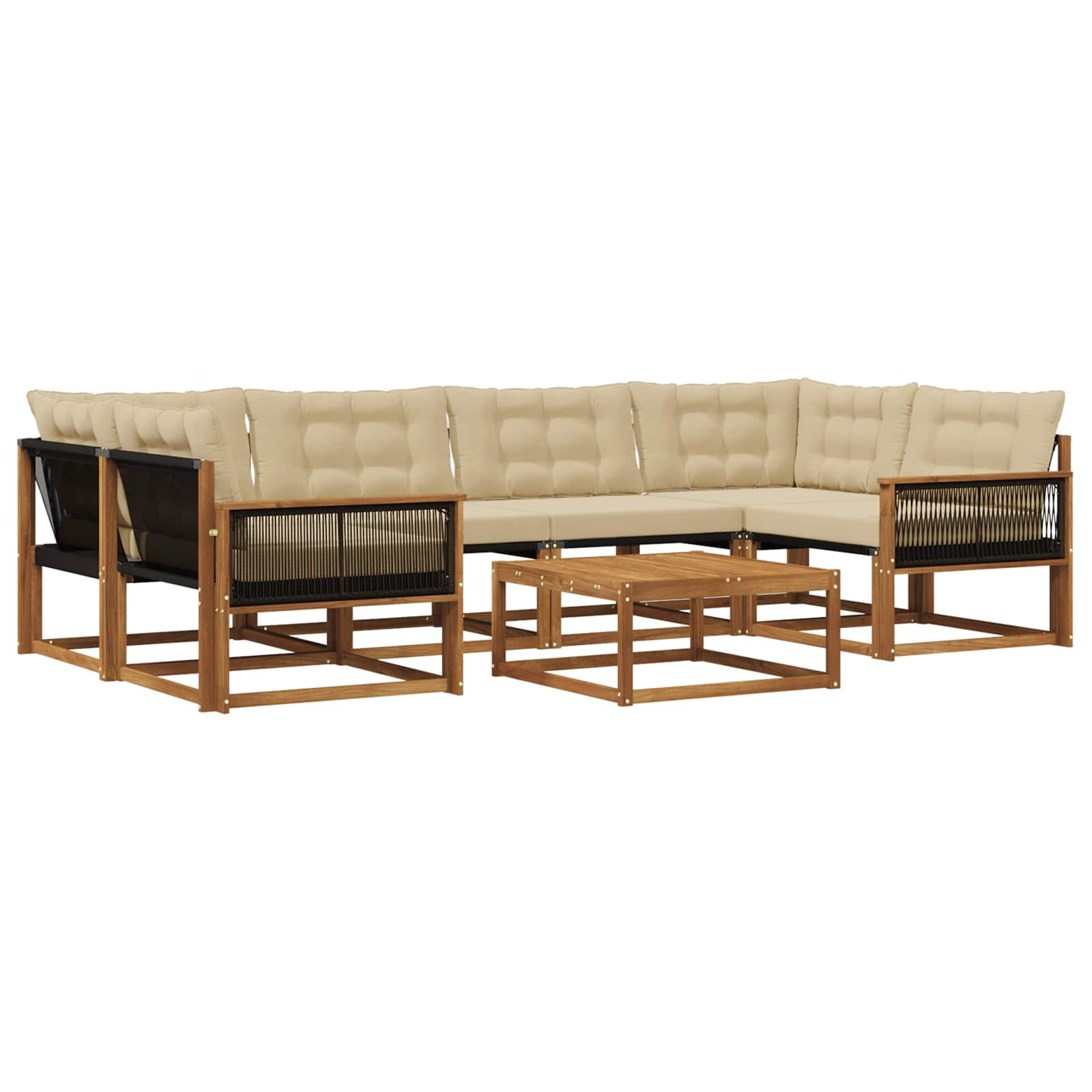 Ensemble de canapés d'extérieur 7 pcs naturel et beige