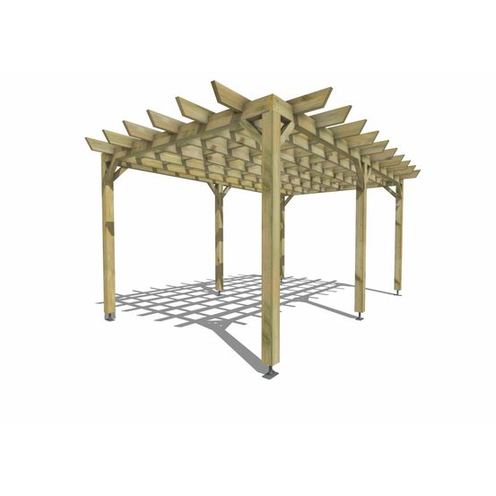 Pergola bois • 5m x 3m • indépendante • style retro • livraison comprise