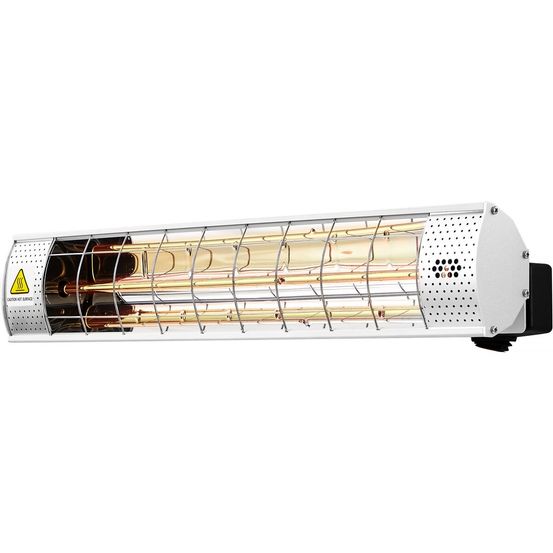 Chauffage de terrasse infrarouge - 2000w - argenté