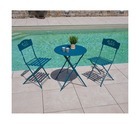 Caprone - ensemble table et chaises de jardin - 2 places - bleu canard