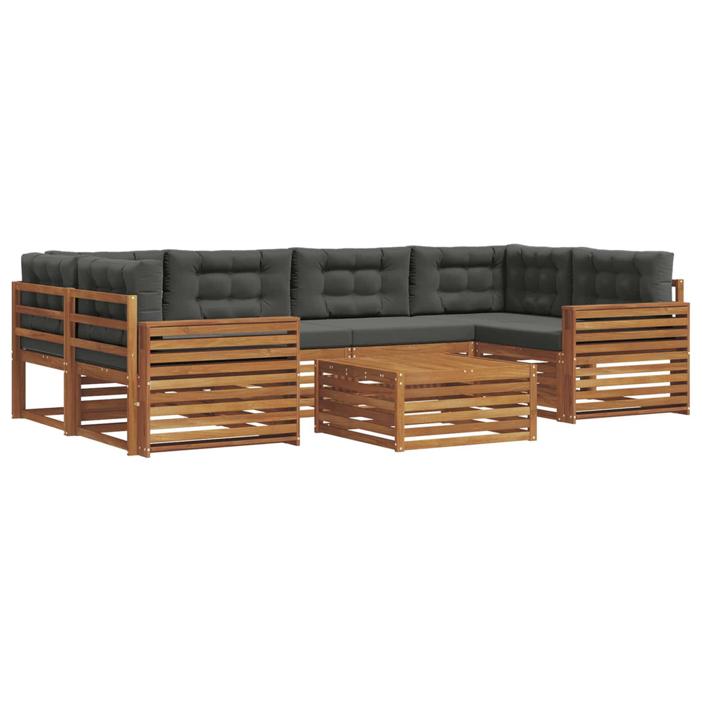 Ensemble de canapés d'extérieur 8 pcs naturel et anthracite