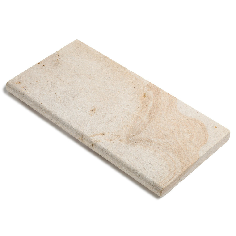 Dessus de marche pierre de bourgogne beaunotte beige 60x30x3,8 cm bord 1/2 rond (à l'unité) - ro'ma nature