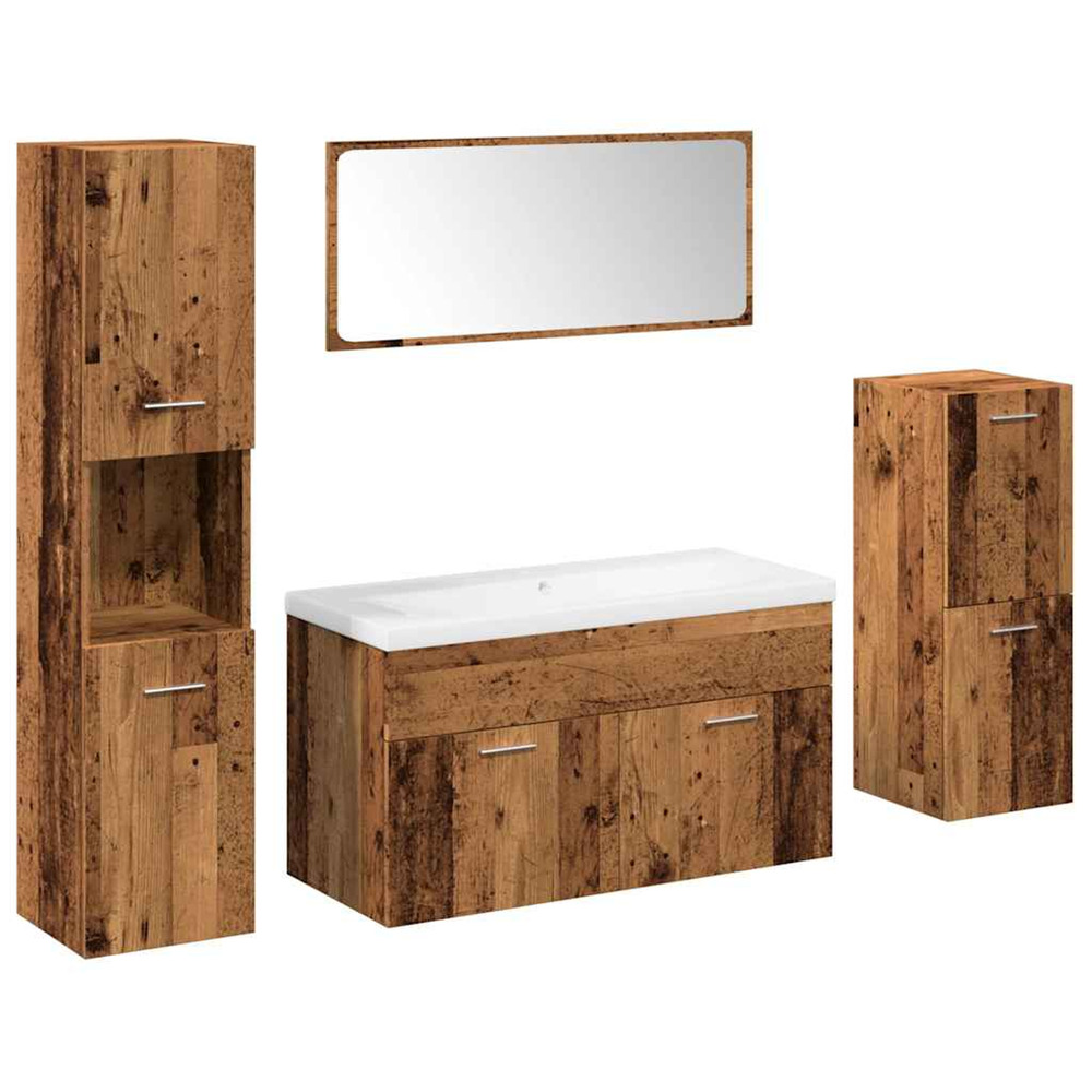 Ensemble de meubles salle de bain 5 pcs bois d'ingénierie