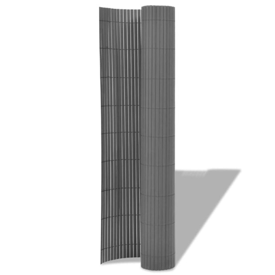 Clôture de jardin double face pvc 90 x 500 cm gris