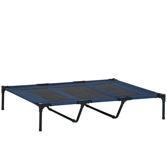 Lit sur pieds xxl pour chien chat lit de camp animal lit surélevé oxford textilène micro-perforé dim. 122l x 92l x 23h cm bleu