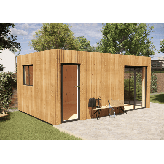 Studio de jardin 4 saisons en bois 5,5 x 3,5 x 2,7 m / isolation re2020 / menuiseries alu k-line