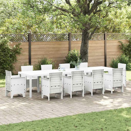 Table de jardin blanc 350 x 100 x 74 cm polyrotin