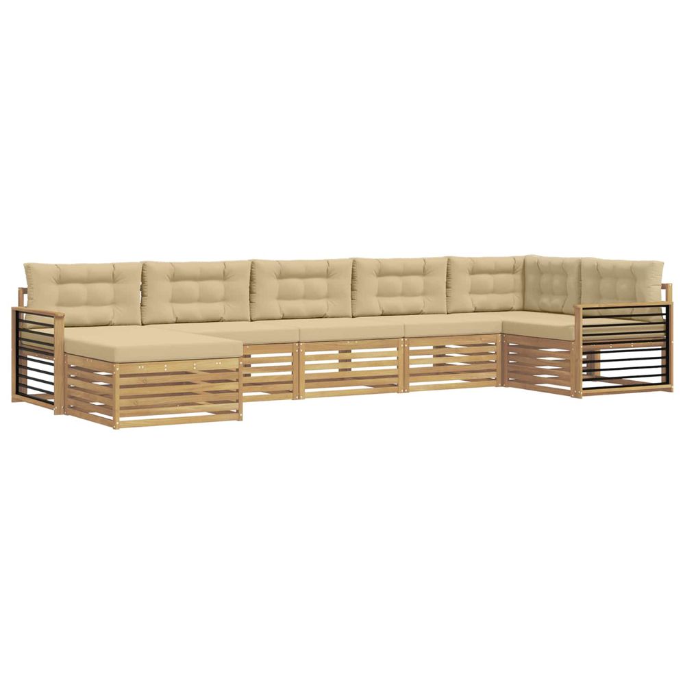 Ensemble de canapés d'extérieur 7 pc blanc et beige