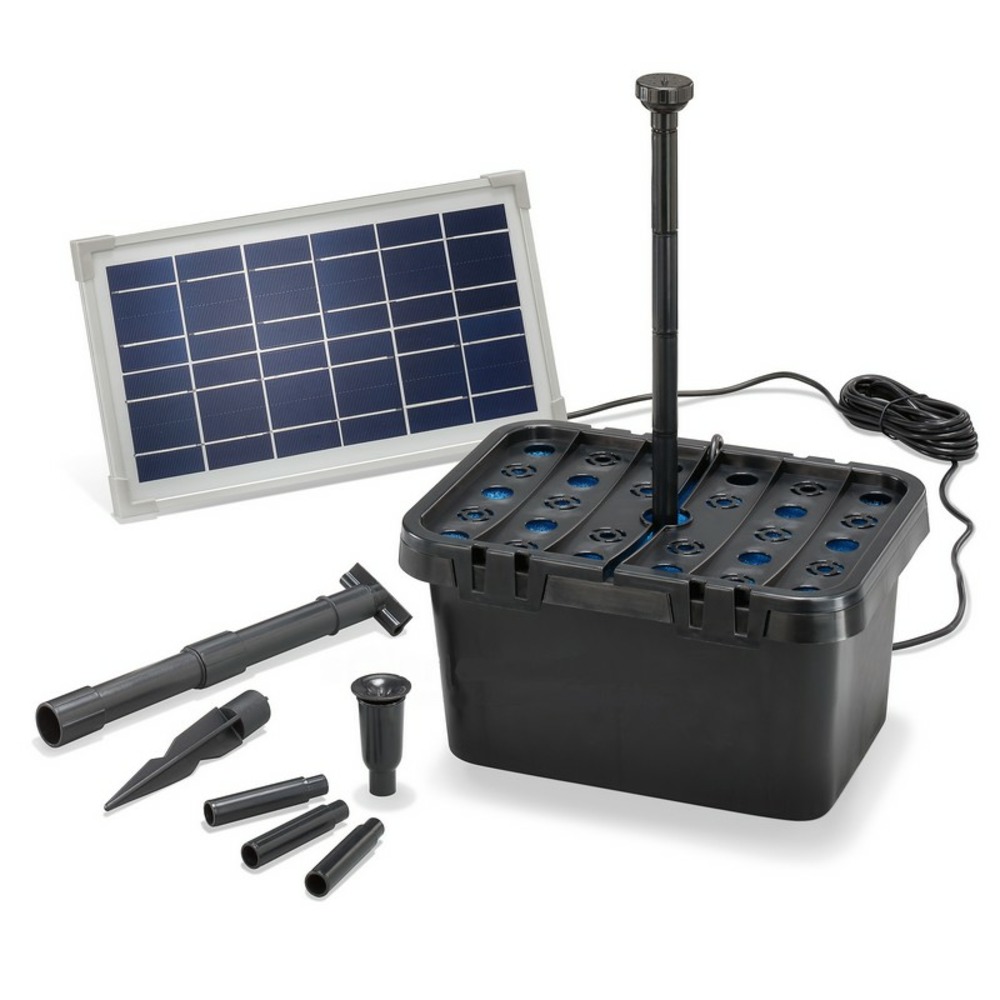 Kit pompe bassin solaire avec filtre : jet d'eau 380l-8w