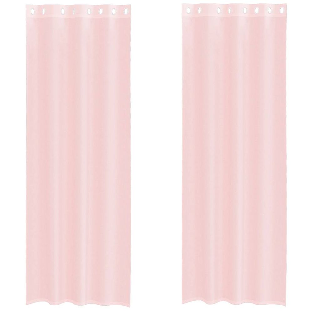 Rideaux en voile avec œillets 2 pcs rose clair 140x300 cm