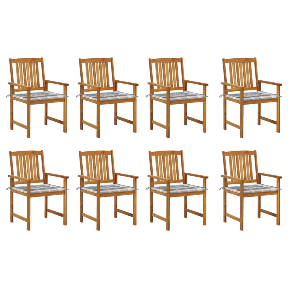 Chaises de jardin avec coussins lot de 8 bois d'acacia solide