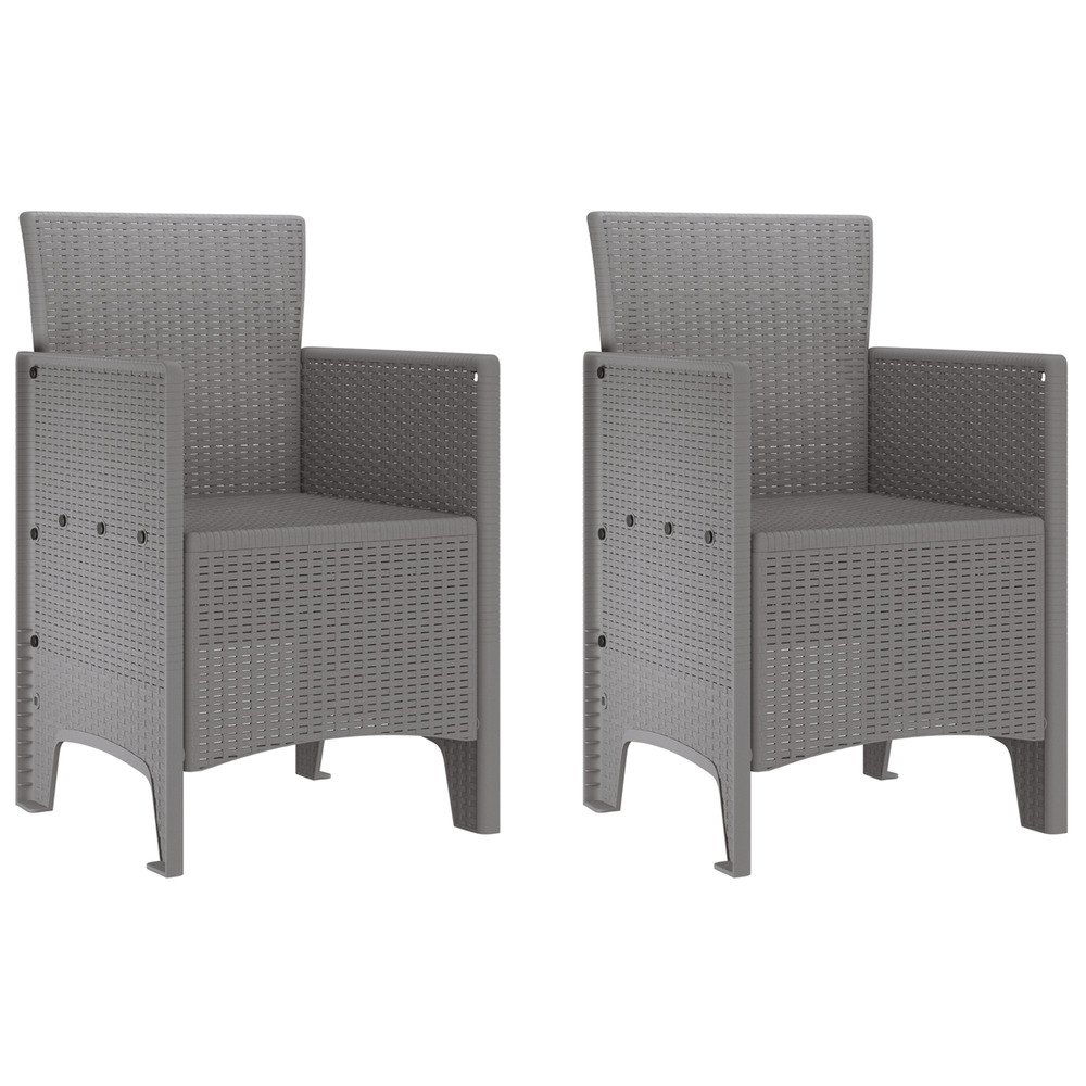 Chaises de jardin 2 pcs gris clair poly rattan