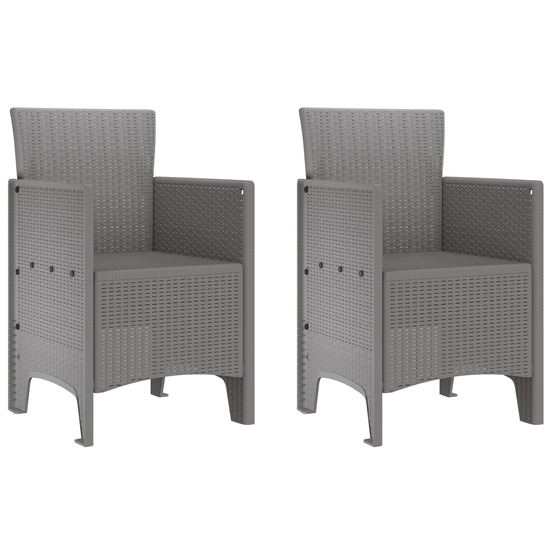Chaises de jardin 2 pcs gris clair poly rattan