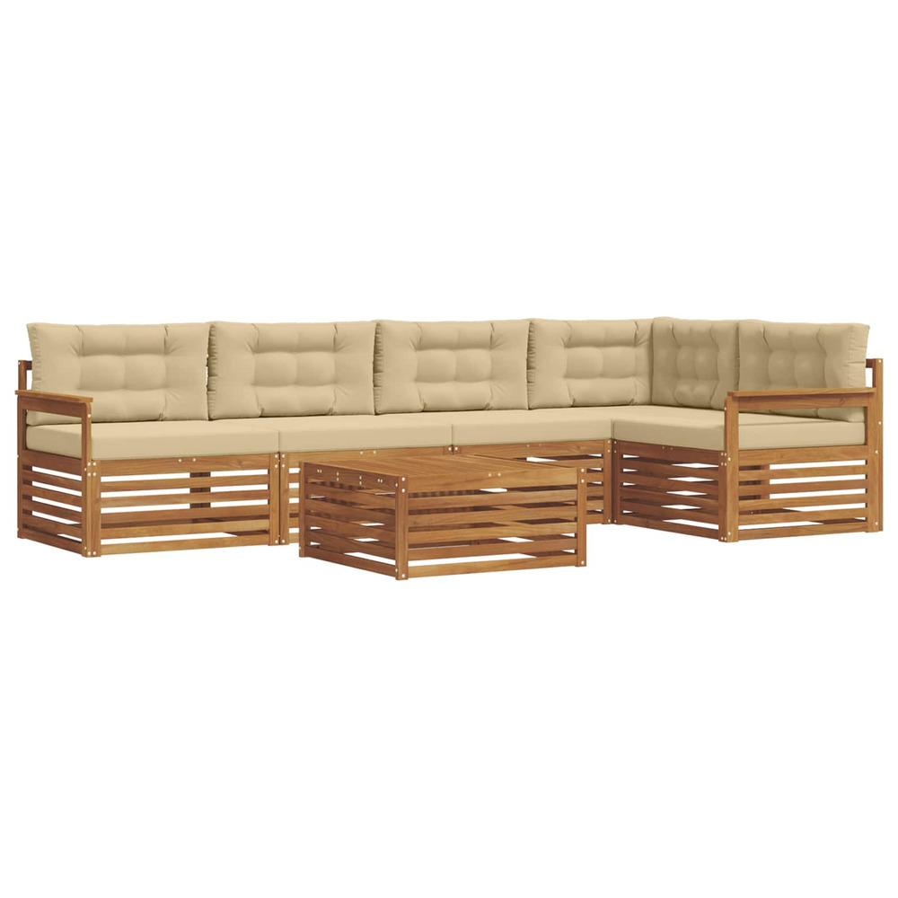 Ensemble de canapés d'extérieur 6 pcs naturel et beige