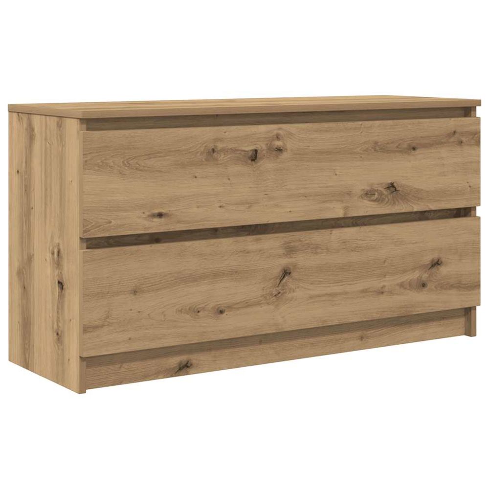 Meuble tv chêne artisanal 100x35x54 cm bois d'ingénierie