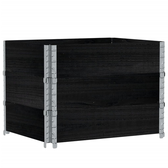 Jardinière d'extérieur noir 80x60 cm bois massif de pin