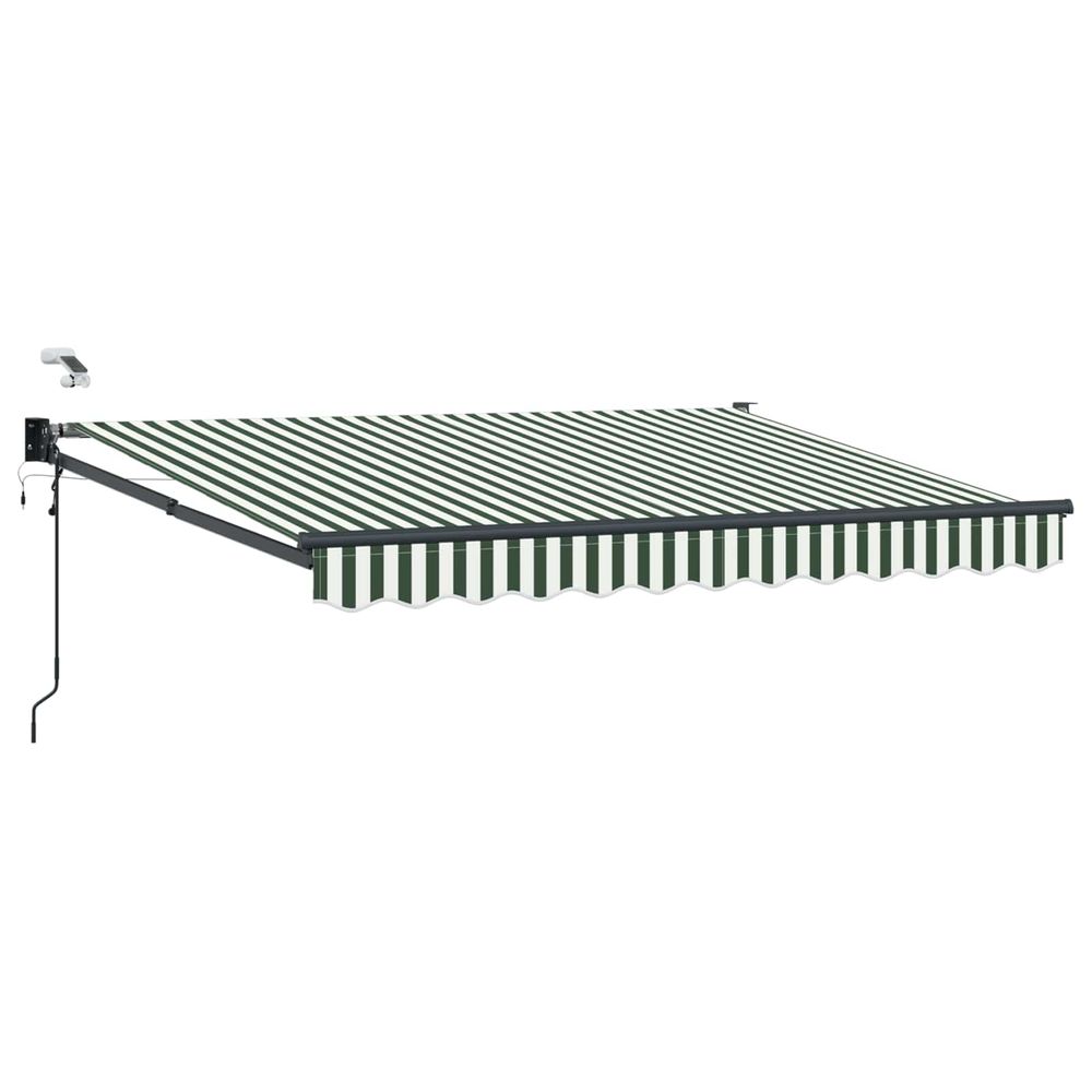 Auvent rétractable électrique vert et blanc 3 x 2,5 m