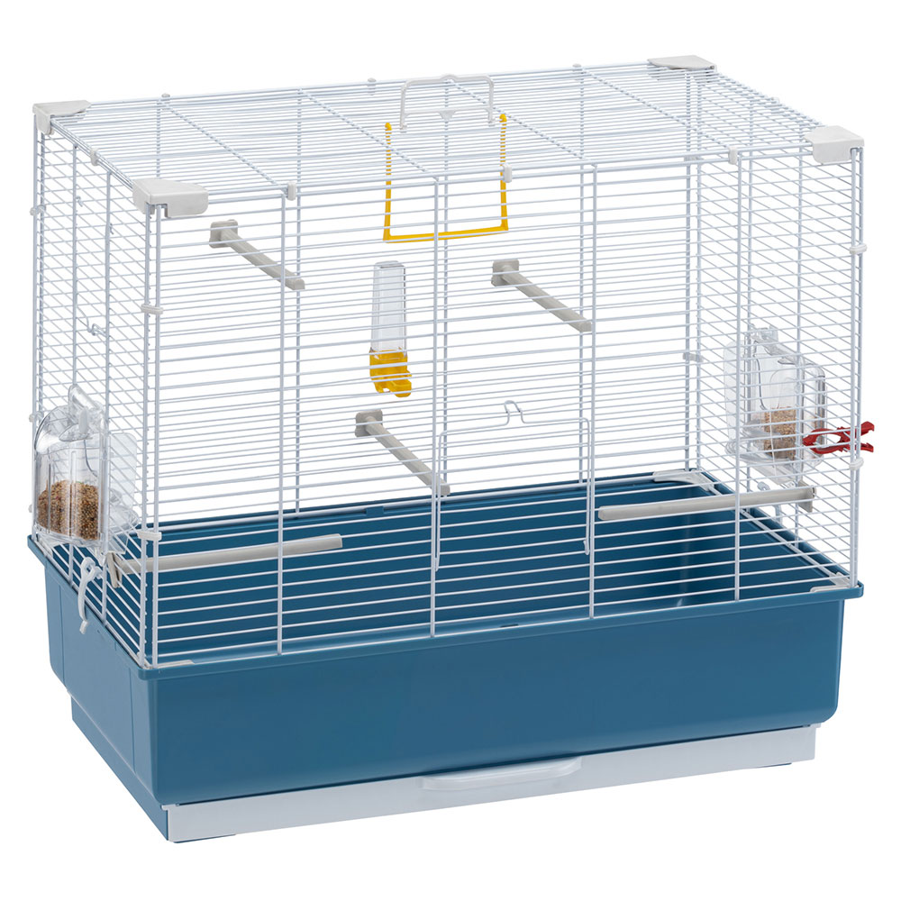 Ferplast cage oiseau piano 4, cage canari oiseaux, avec mangeoires, abreuvoir pour oiseaux, 59 x 33 x h 55 cm, avec accessoires,