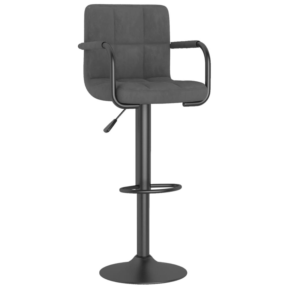 Tabouret de bar gris foncé velours