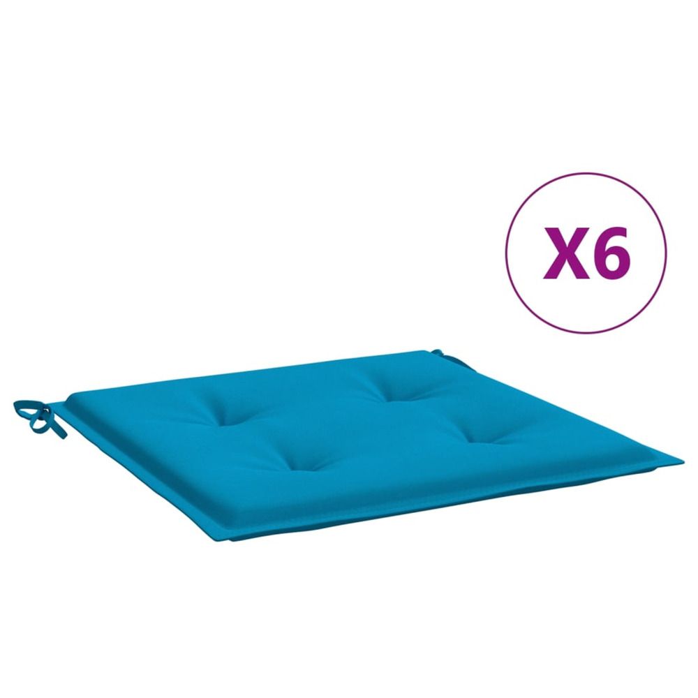 Coussins de chaise jardin lot de 6 bleu 50x50x4 cm tissu oxford