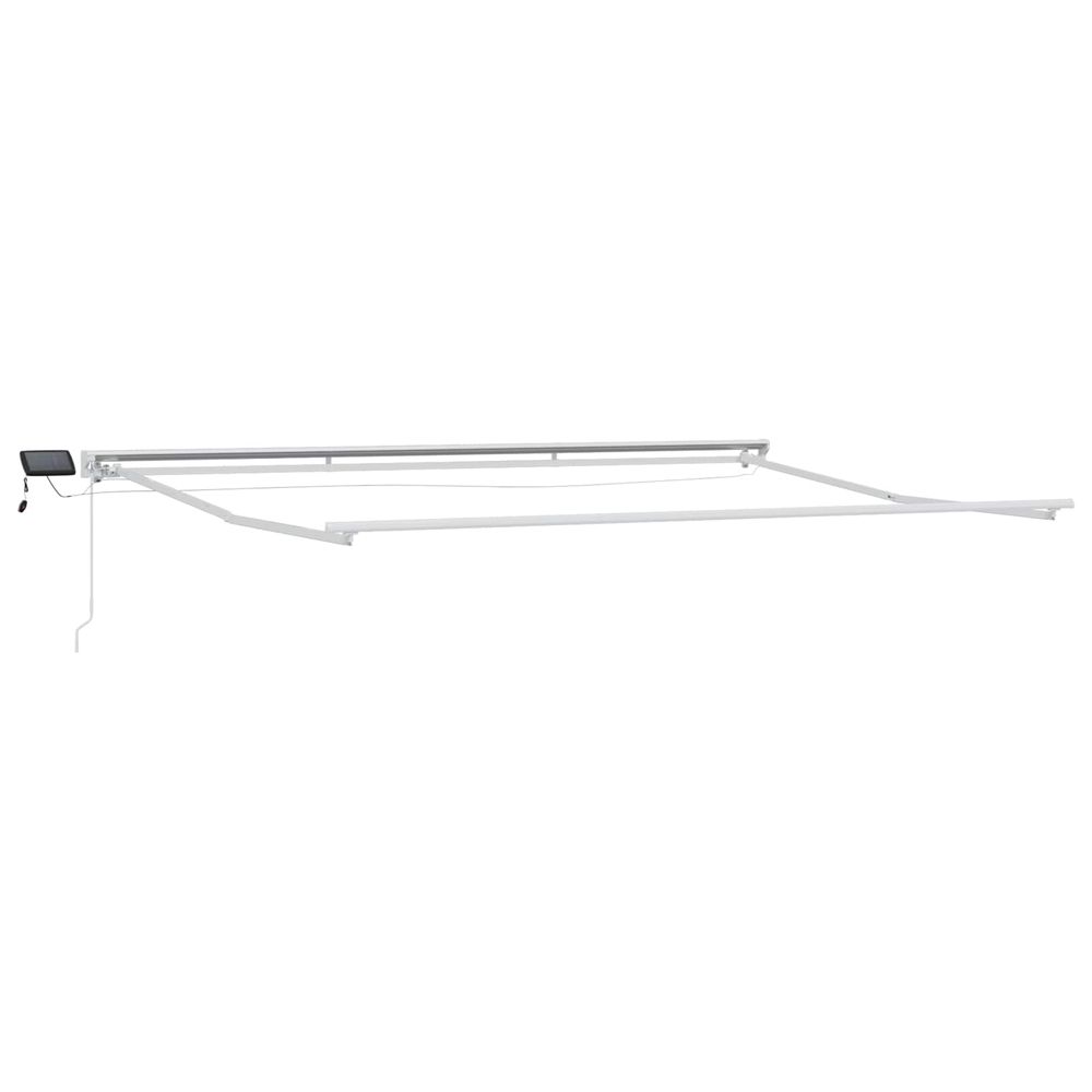 Cadre de store manuel avec leds blanc 4 × 3,5 m aluminium