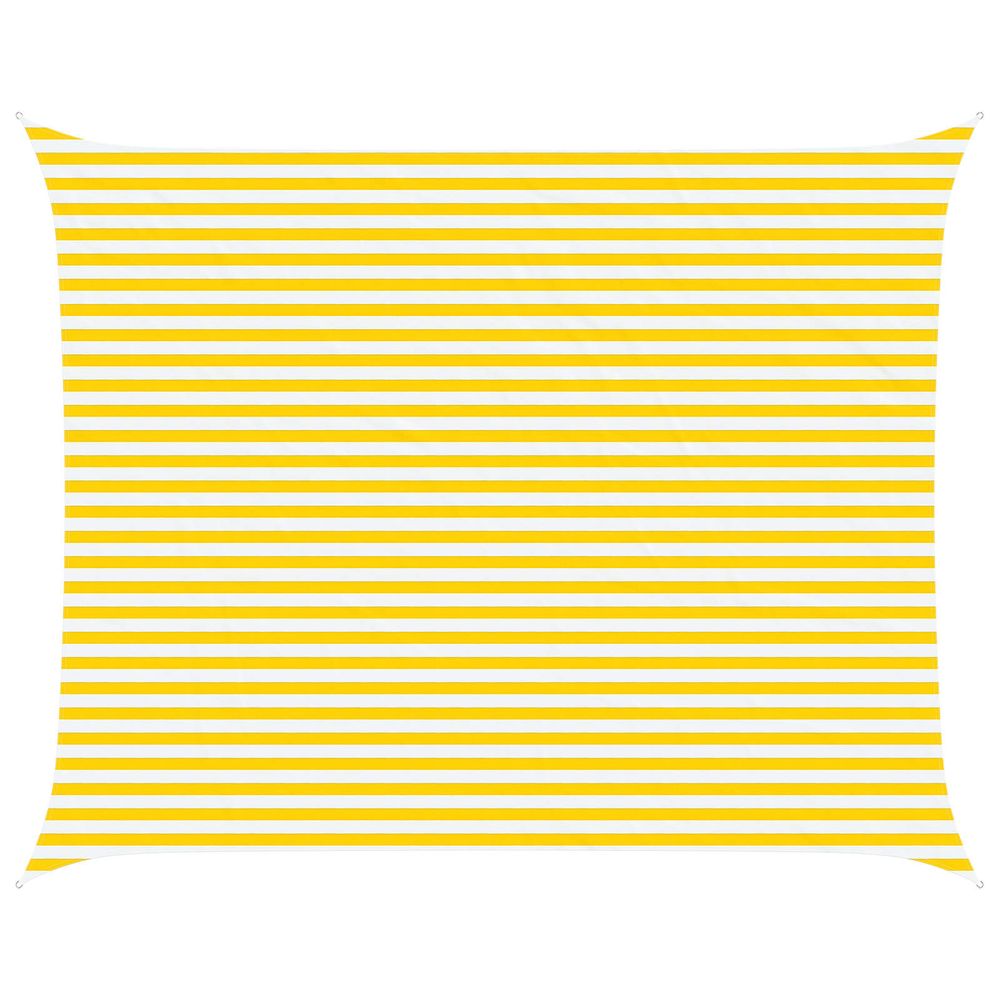 Voile d'ombre jaune et blanc 4 x 5 m 100 % polyester oxford
