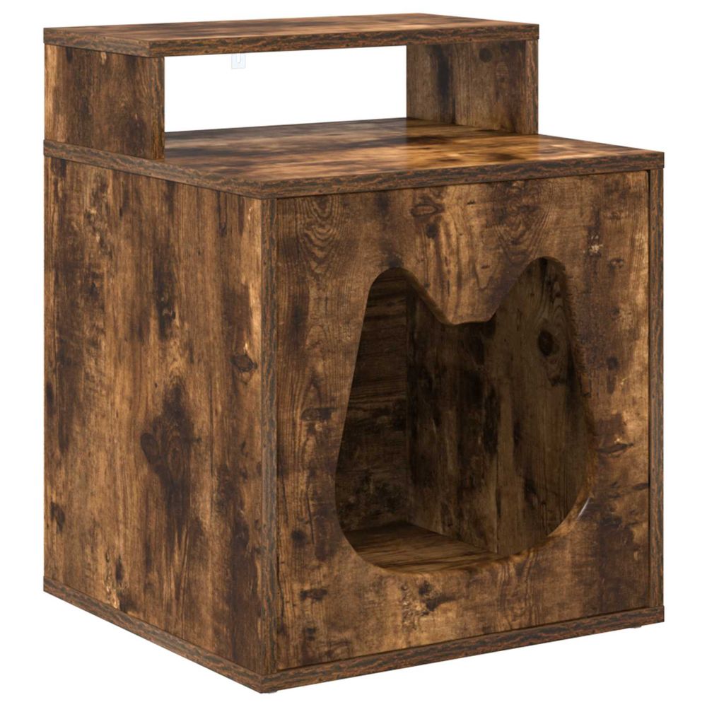 Maison pour chat chêne fumé 42,5 x 40 x 53,5 cm