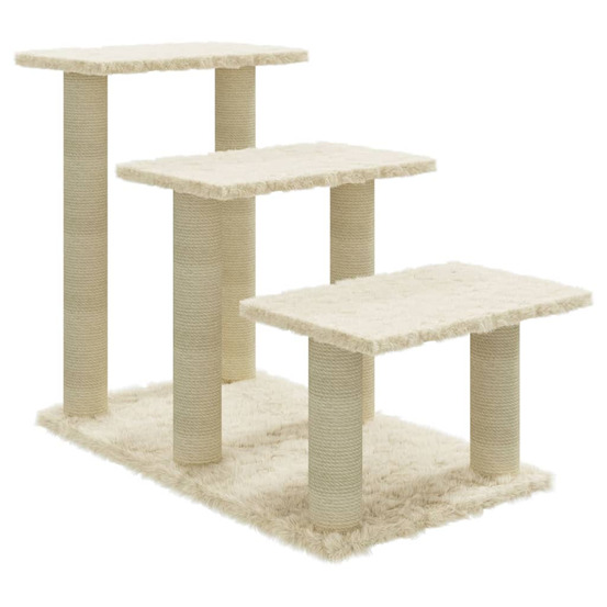 Arbre à chat avec griffoirs en sisal crème 50,5 cm