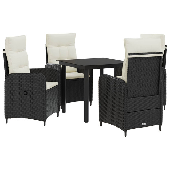 Ensemble de tables basses 5 pcs noir et blanc crème