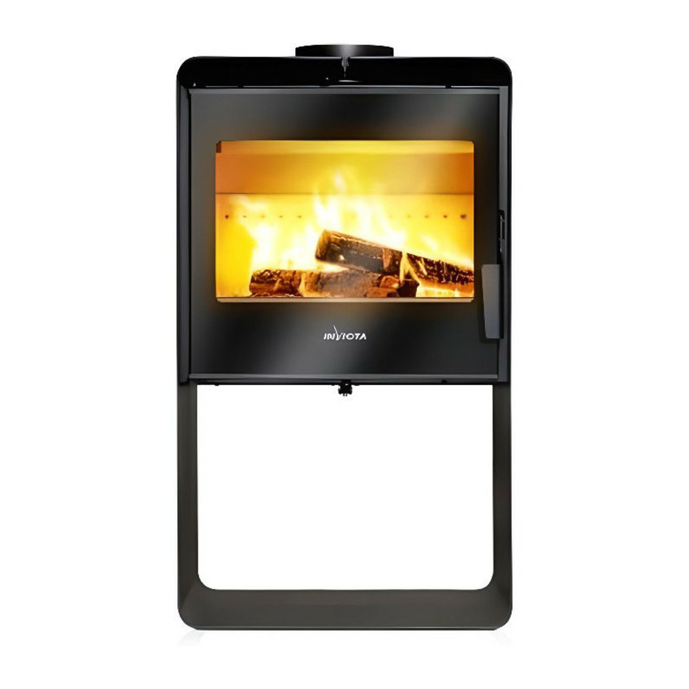 Poele a bois en acier invicta borée - puissance optimale: 7,5 kw - max: 10 kw - bûches 40 cm max, ecodesign - noir