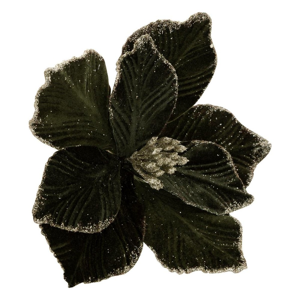 Sujet magnolia h.22cm kaki pailleté