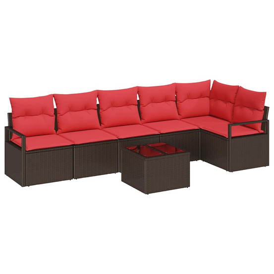 Ensemble de canapés 7 pcs marron polyrotin