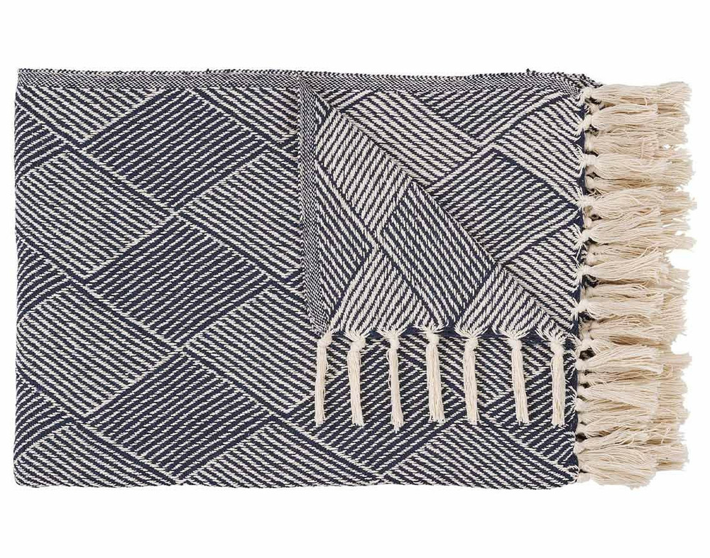 Mombosa - plaid - 130x180 cm - motif géométrique - en coton recyclé