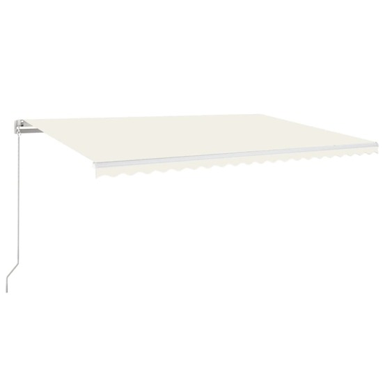 Auvent manuel rétractable avec led 500x350 cm crème