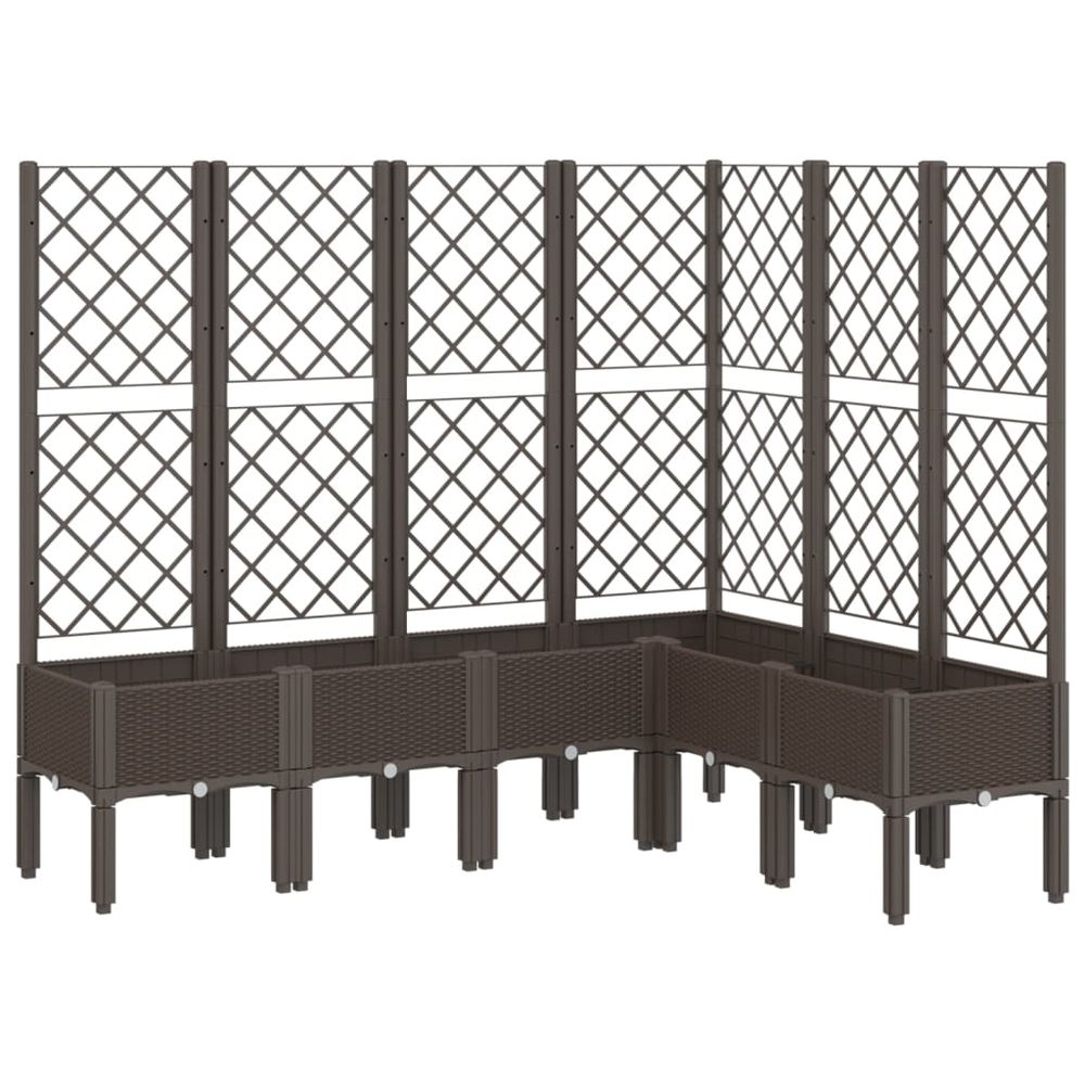 Jardinière avec treillis marron 160x120x142 cm pp