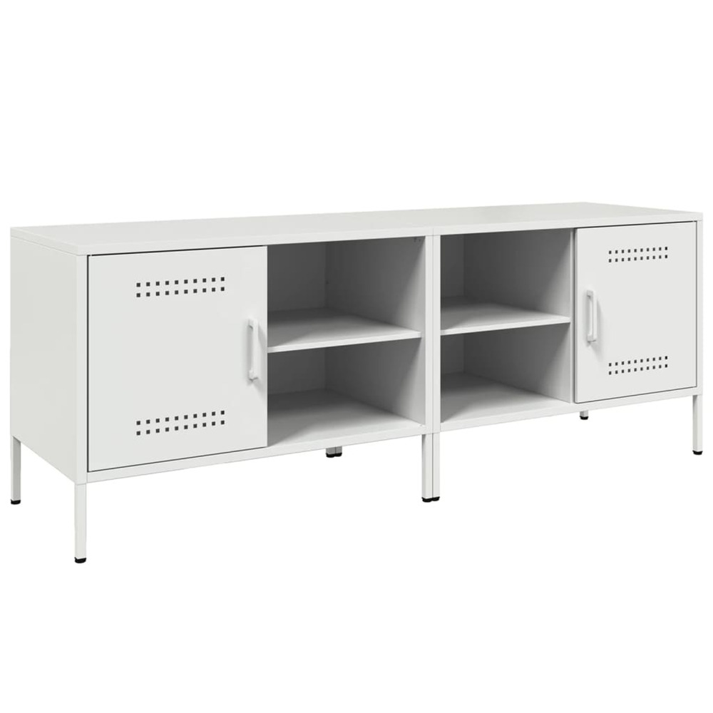 Meubles tv 2 pcs blanc 68x39x50,5 cm acier