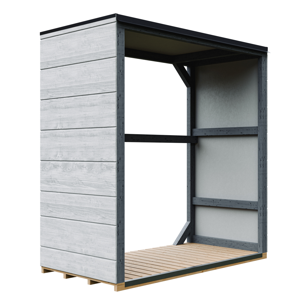 Abri à bûches extérieur 1,14 m² - 75 x 153 x h159 cm - timbela m980-1-tundra cavern