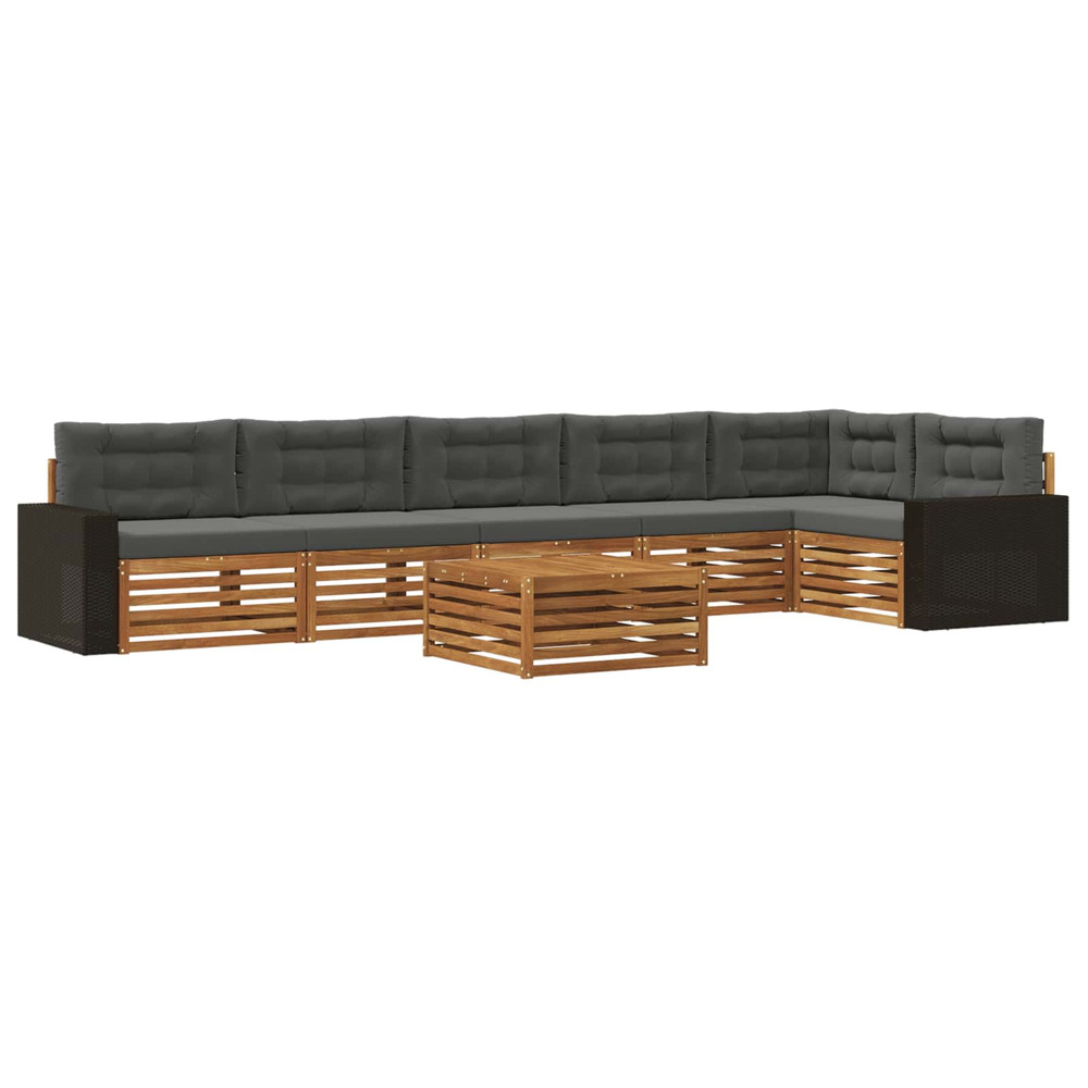 Ensemble de canapés d'extérieur 7 pcs naturel et anthracite