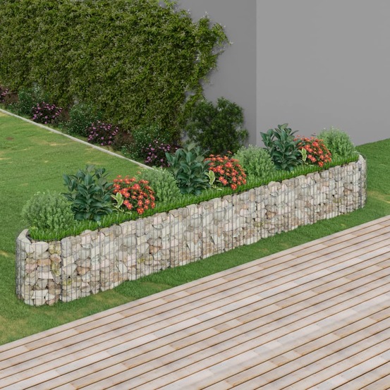 Lit surélevé à gabion fer galvanisé 400x50x50 cm